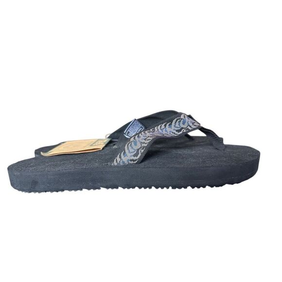 Teva NEW Men’s Mush Black Gray Blue Flip Flops Size 14 - Picture 2 of 10